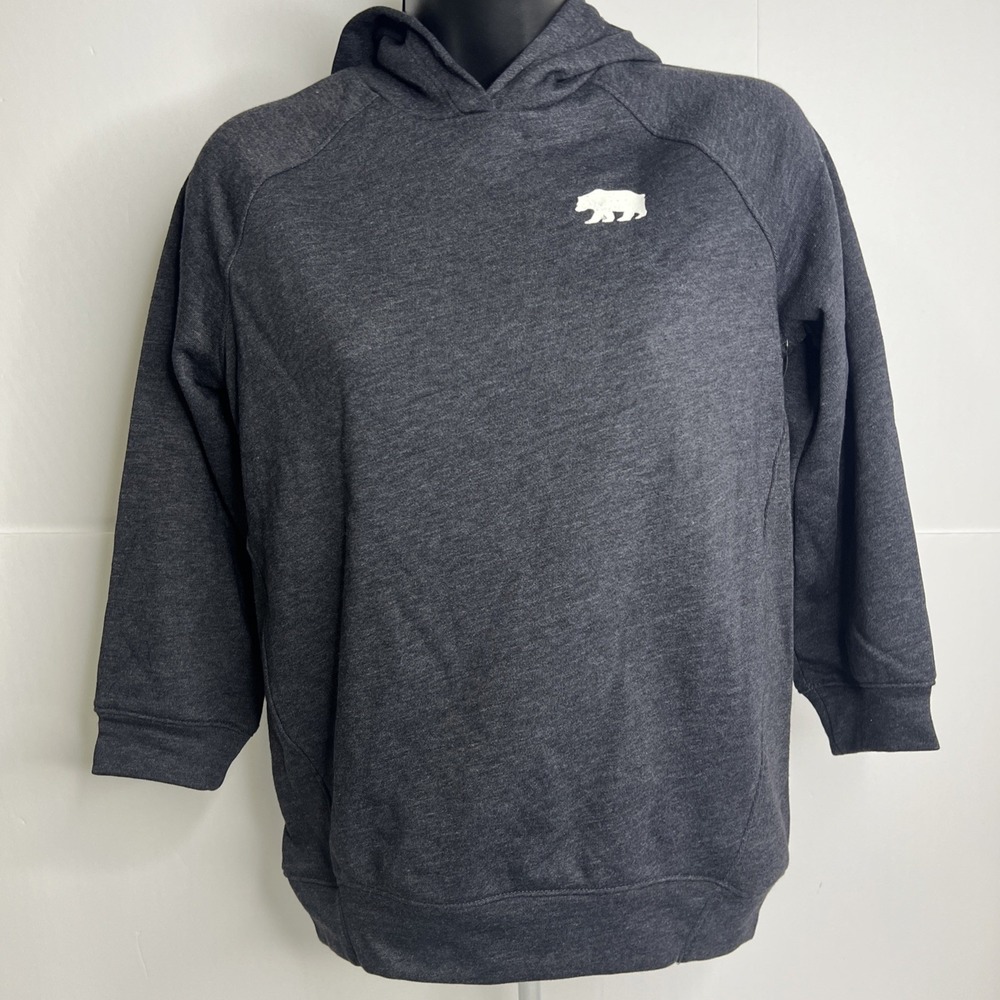 NWT‎ Old Navy Women's Size Medium Tunic Hooded Sweatshirt~Gray W/ Logo~Blk Jack